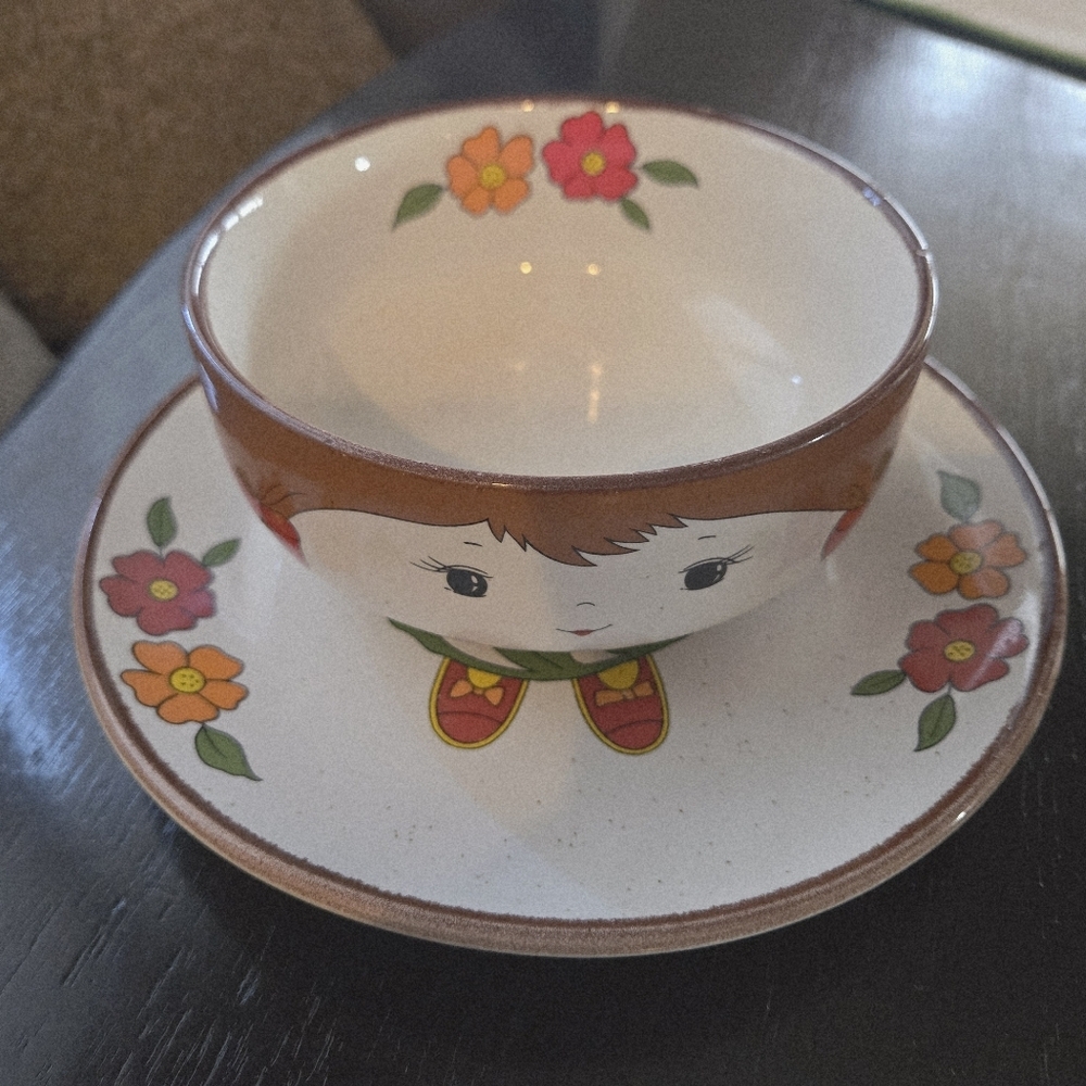Vintage Interpur Children Girl Dish Set Plate Bowl Reminisce 70s 80s Nostalgia - Picture 8 of 16